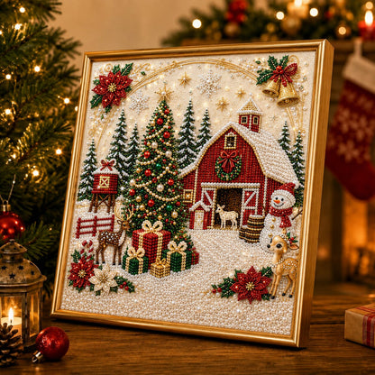 The Christmas Farmhouse DIY Diamond Pearl Art Kit GFTONPT489