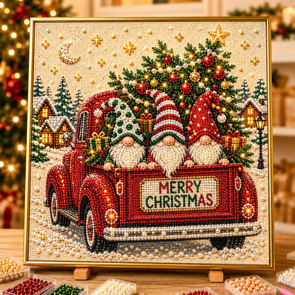 Cozy Christmas Gnomes DIY Diamond Pearl Art Kit GFTONPT497