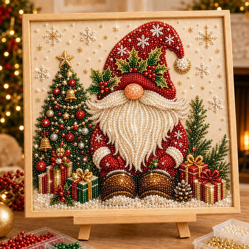 Happy Christmas Gnomes DIY Diamond Pearl Art Kit GFTONPT498