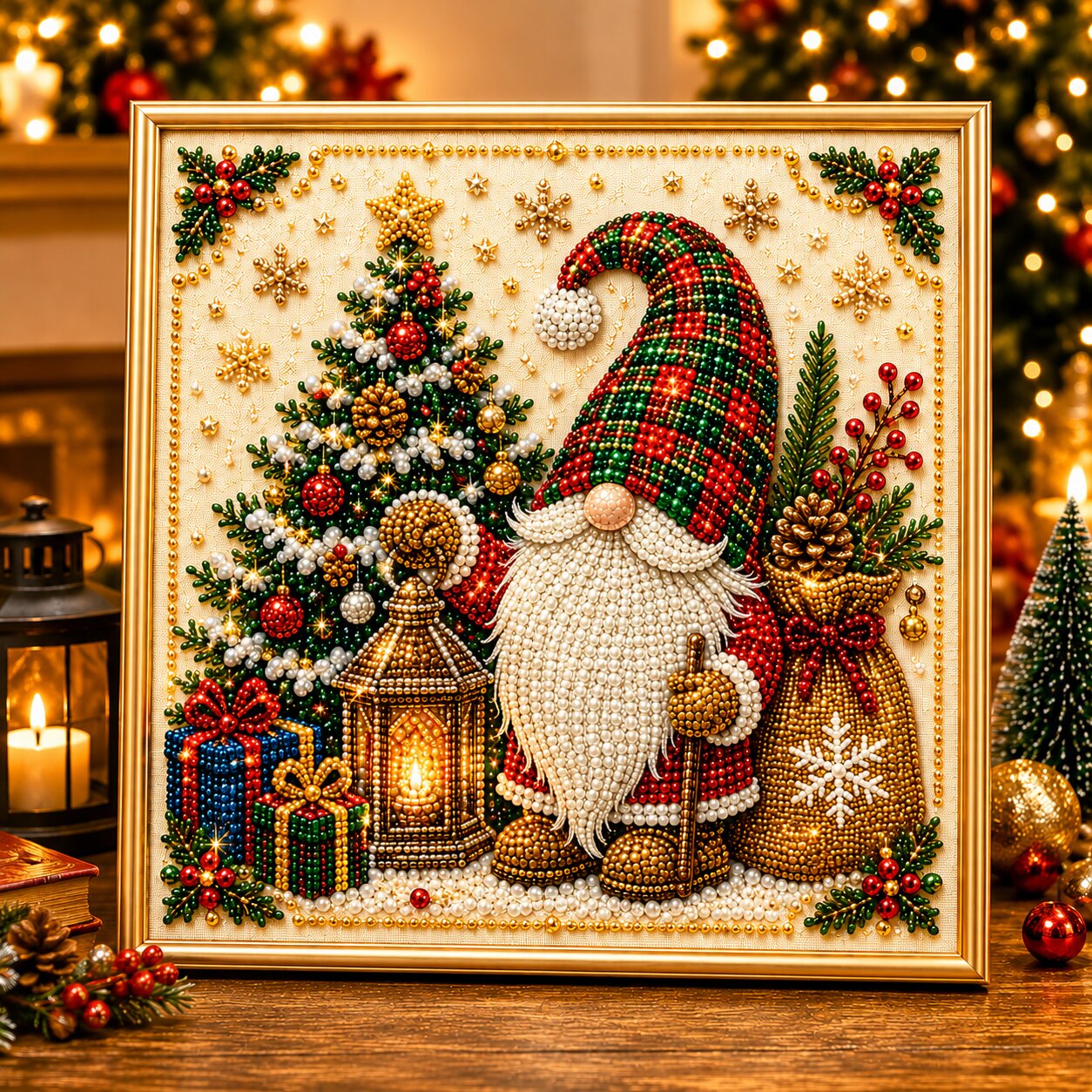 Sweet Christmas Gnomes DIY Diamond Pearl Art Kit GFTONPT499