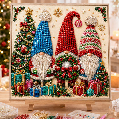 Christmas Gnomes Craft DIY Diamond Pearl Art Kit GFTONPT500