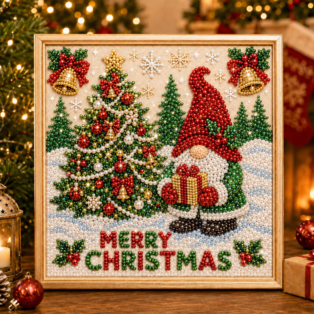 Christmas Gnomes Shop DIY Diamond Pearl Art Kit GFTONPT501