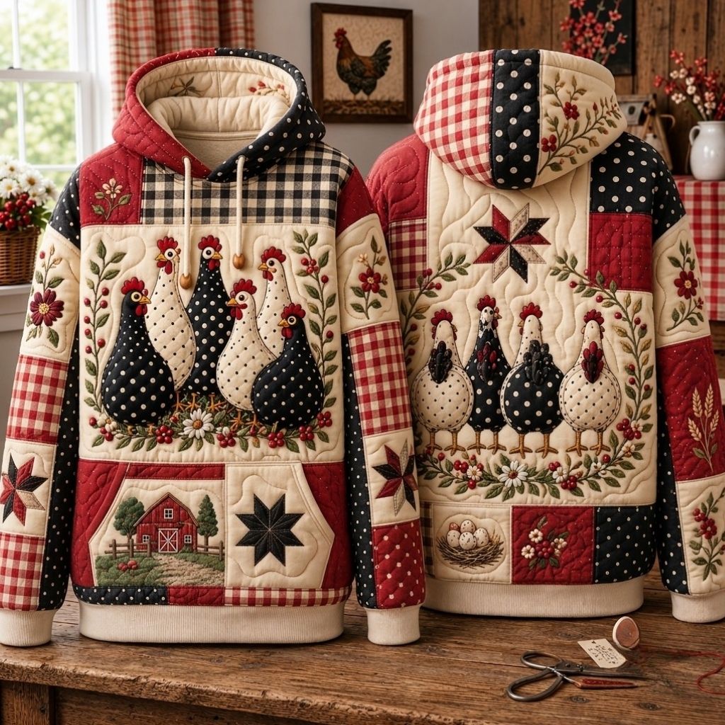 Rustic Country Chicken Hoodie GFTONPT591