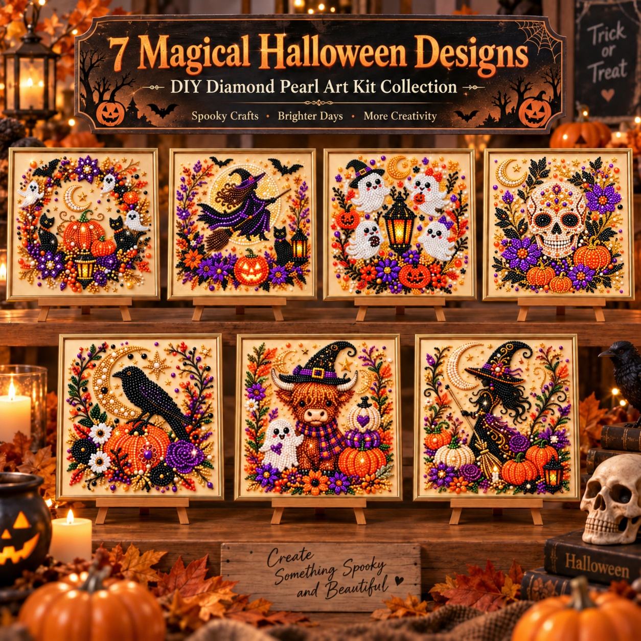 🔥 EARLY HALLOWEEN SALE 49% OFF - Magical Halloween DIY Diamond Pearl Art Kit GFTONPT705