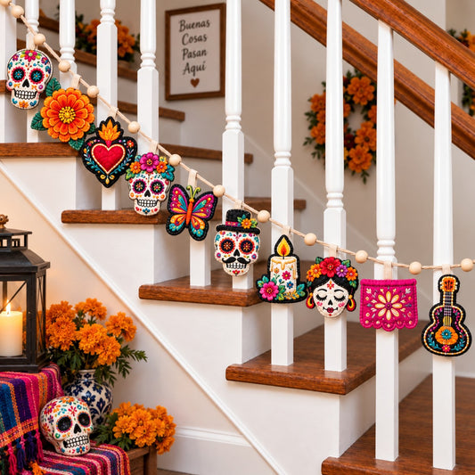 Day of the Dead Garden Custom Shape Quilted Garland GFTONPT919