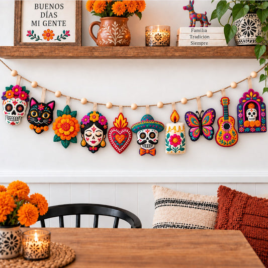 Day of the Dead Nights Custom Shape Quilted Garland GFTONPT921