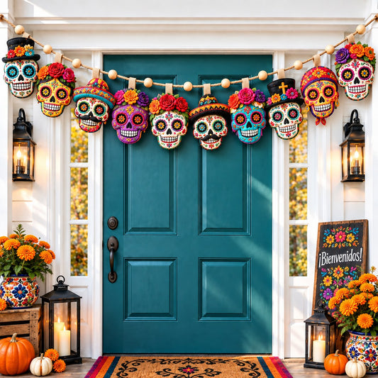 Day of the Dead Souls Custom Shape Quilted Garland GFTONPT922