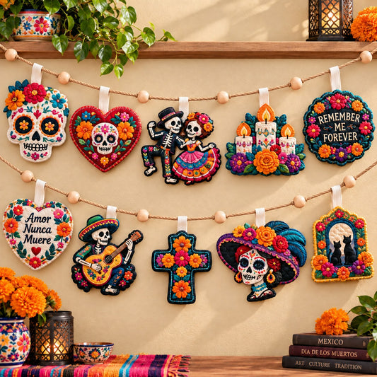Day of the Dead Traditions Custom Shape Quilted Garland GFTONPT923