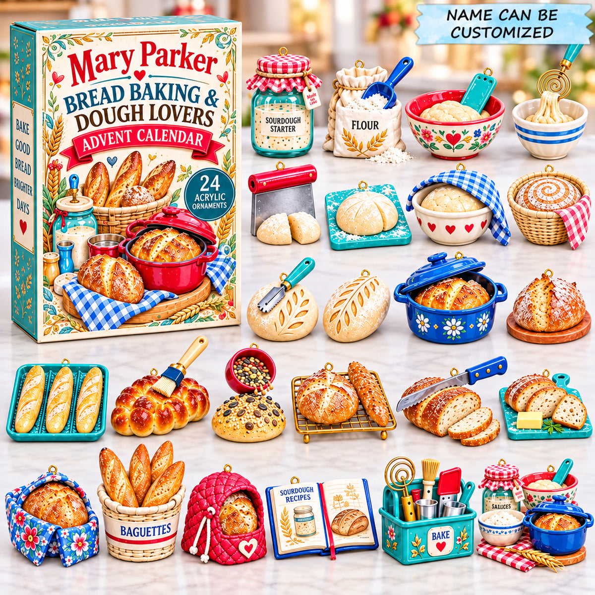 Custom Name Bread Baking Dough Lovers Advent Calendar 2026 QTCUZ GFTONPT971