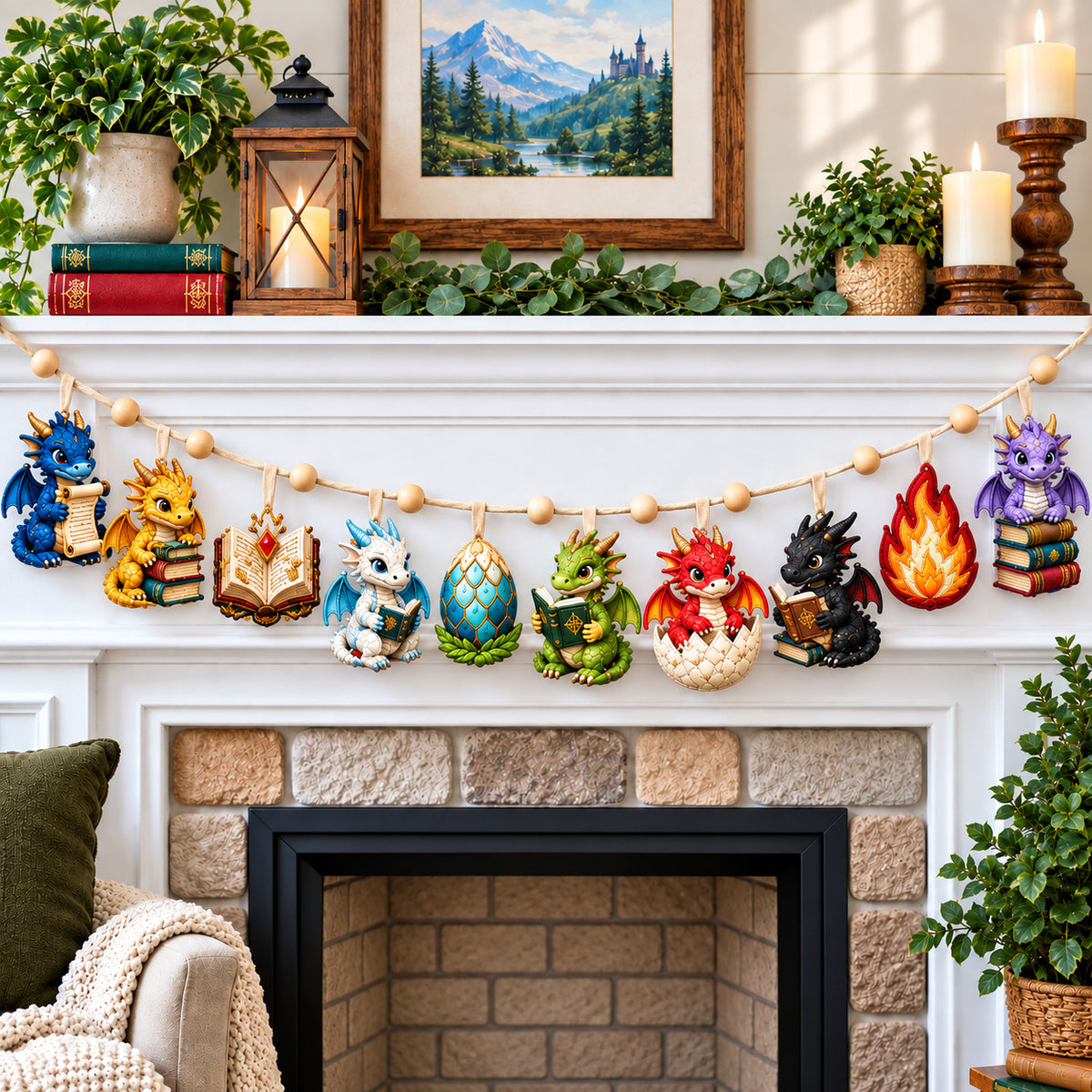 Dragon Book Adventures Custom Shape Quilted Garland GFTONPT975
