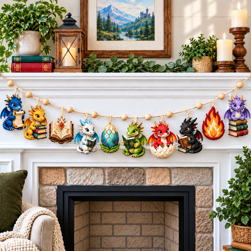 Dragon Book Adventures Custom Shape Quilted Garland GFTONPT975