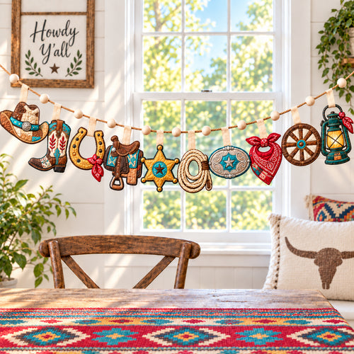 Classic Cowboy Life Custom Shape Quilted Garland GFTONPT980