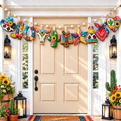 Western Patchwork Treasures Custom Shape Quilted Garland GFTONPT983