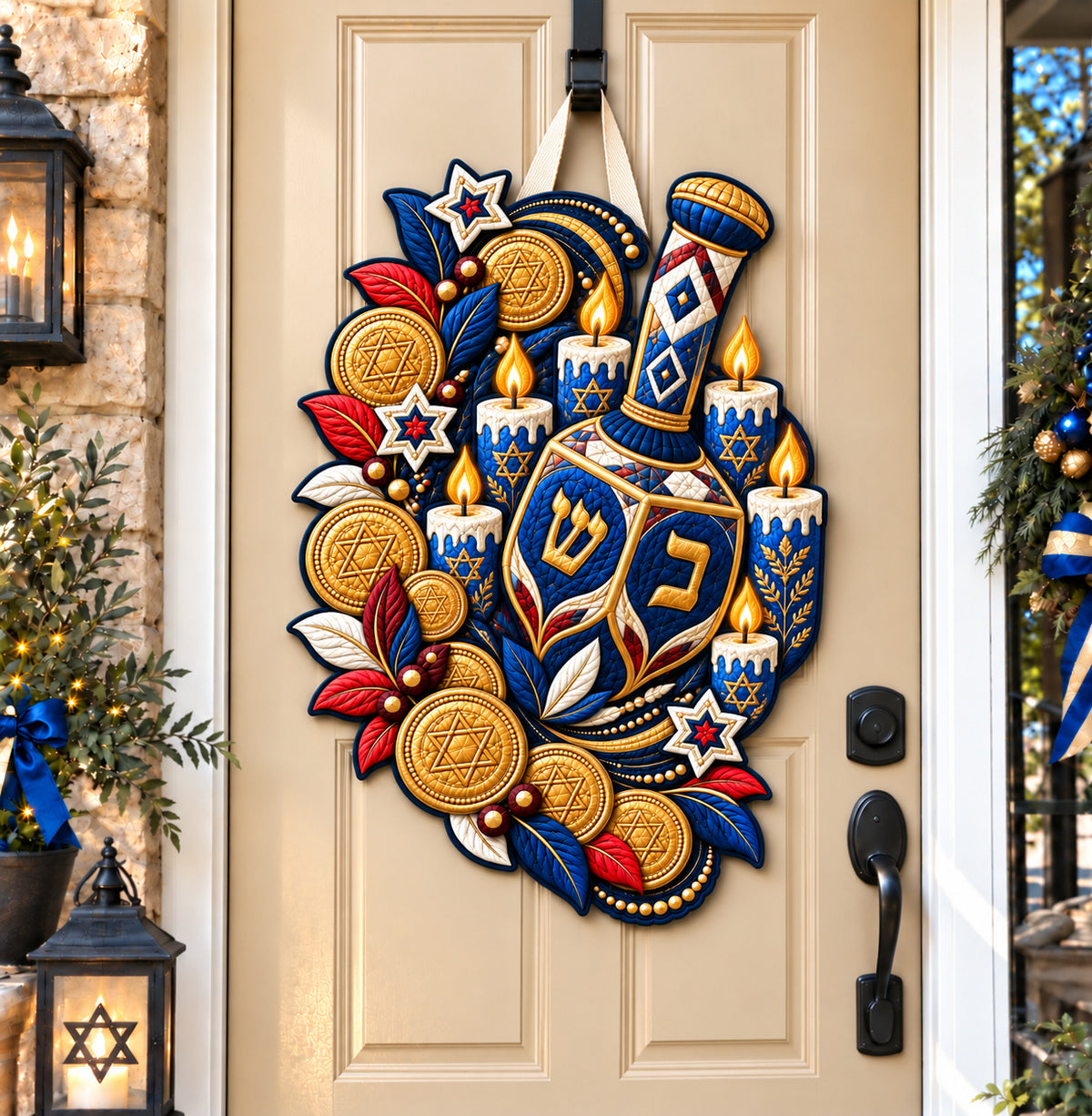 Candle Light Treasure Custom Shape Quilted Door Hanger GFTONPT995