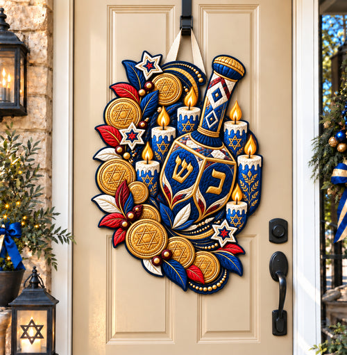 Candle Light Treasure Custom Shape Quilted Door Hanger GFTONPT995
