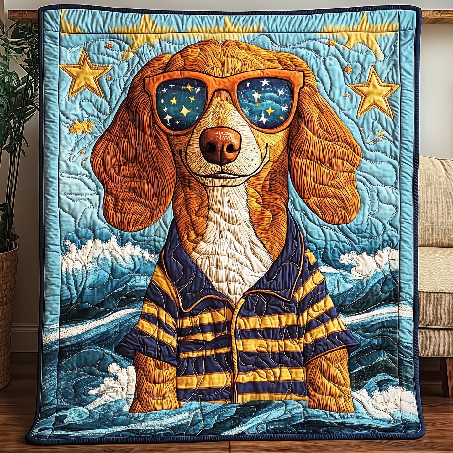 Summer Dachshund Quilted Blanket GFTONT002
