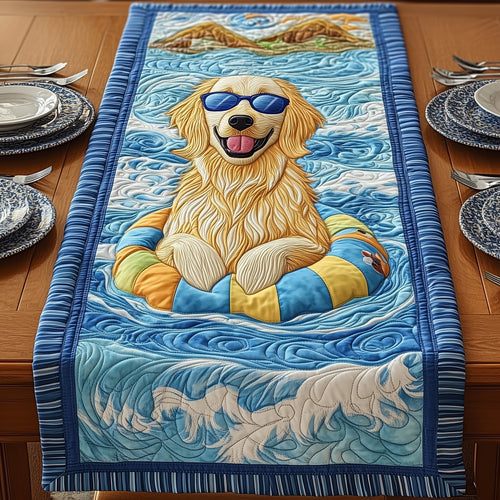 Summer Golden Retriever Quilted Table Runner GFTONT011