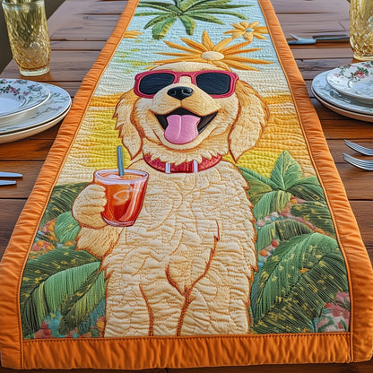 Summer Golden Retriever Quilted Table Runner GFTONT012