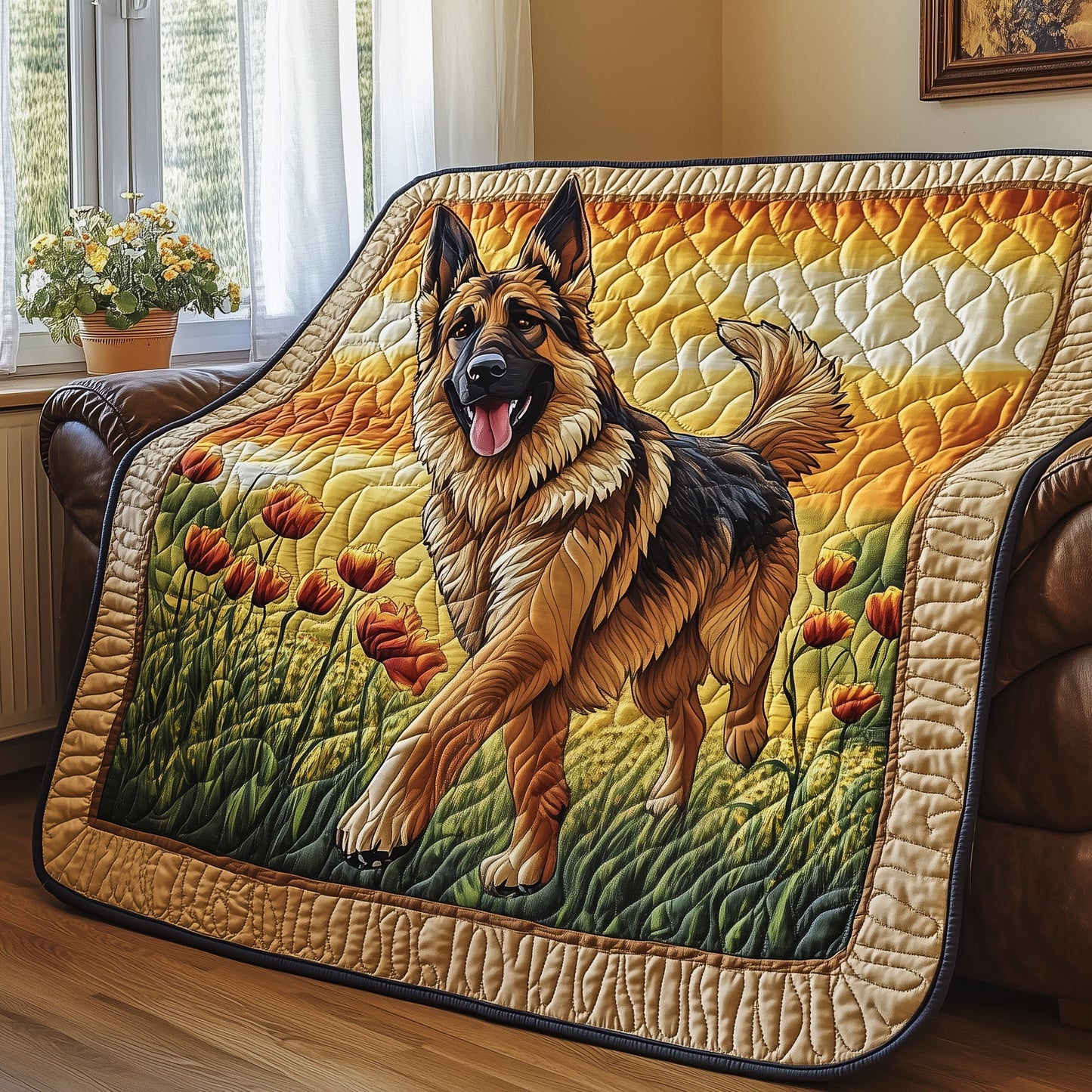 German Shepherd Quilted Blanket GFTONT075