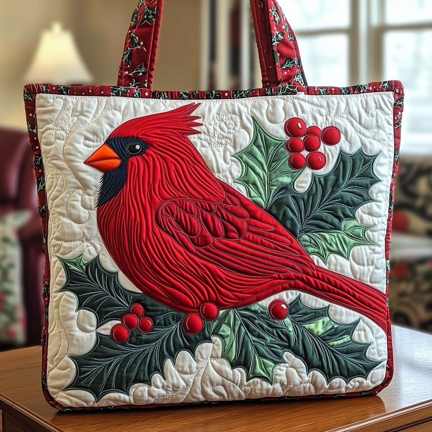 Holly Cardinal Quilted Tote Bag GFTONT1018