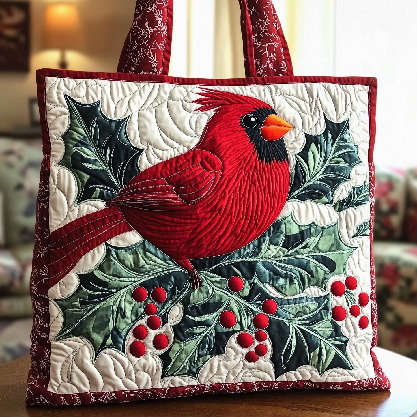 Holly Cardinal Quilted Tote Bag GFTONT1019