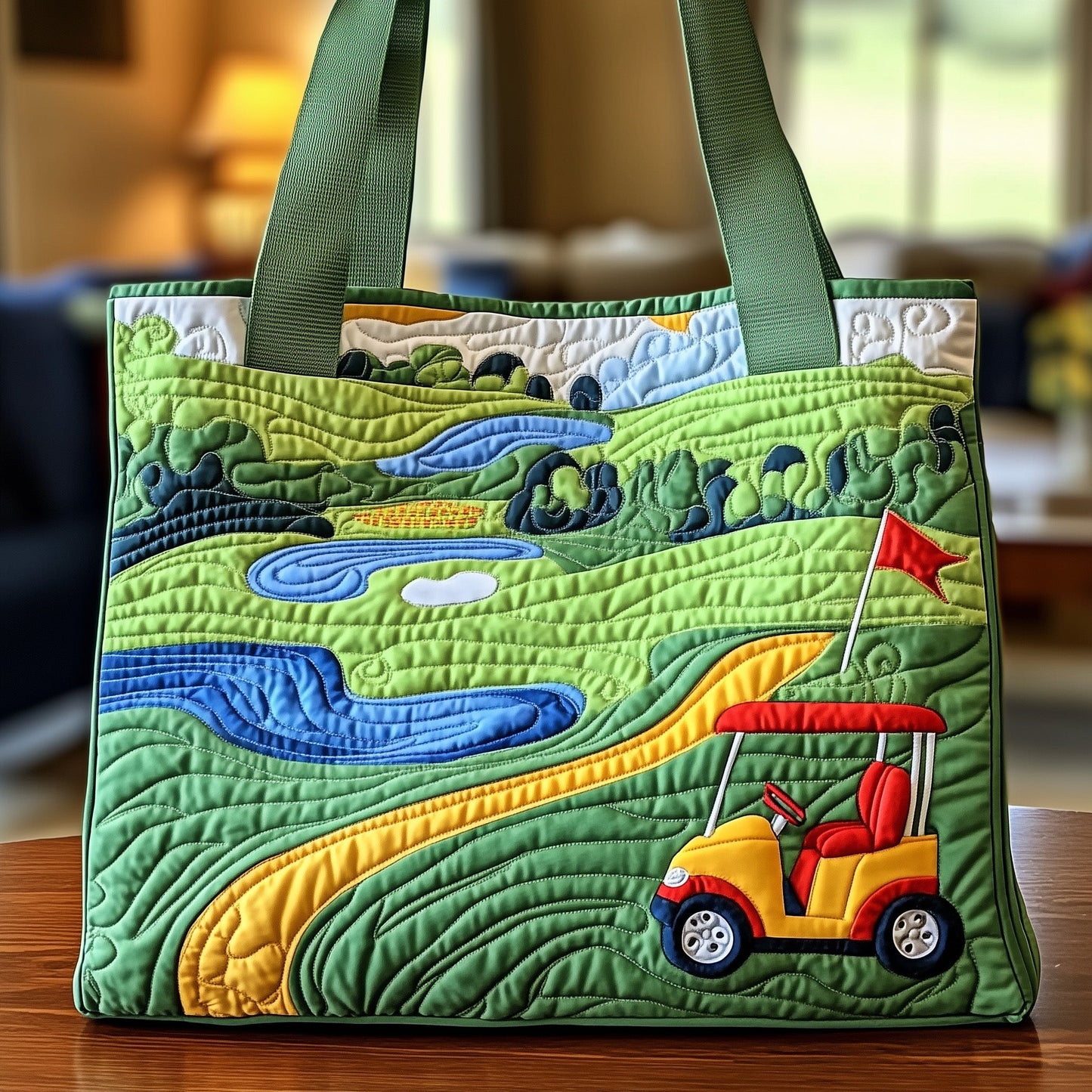 Golf Course Quilted Tote Bag GFTONT1025