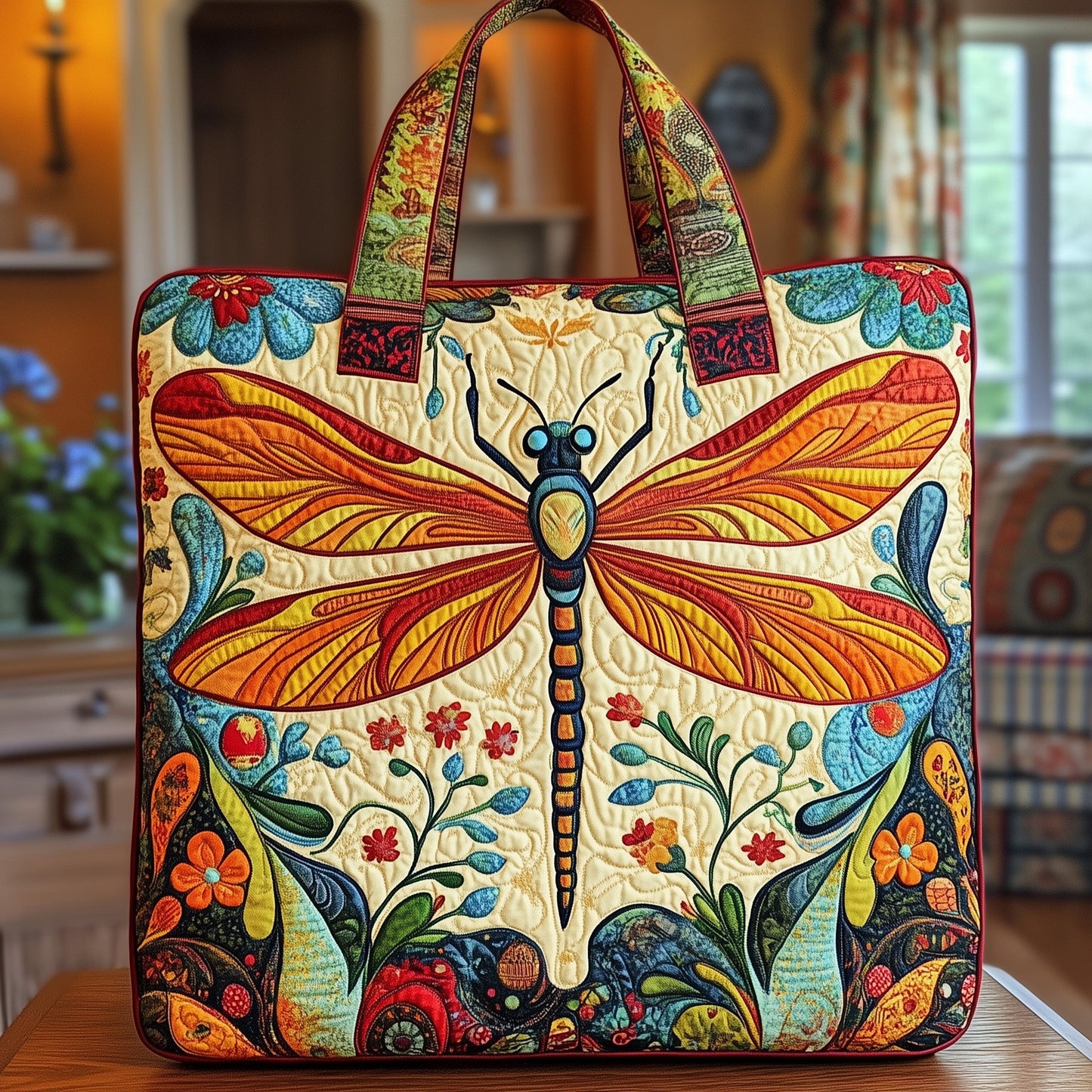 Dragonfly Pop Quilted Tote Bag GFTONT1041