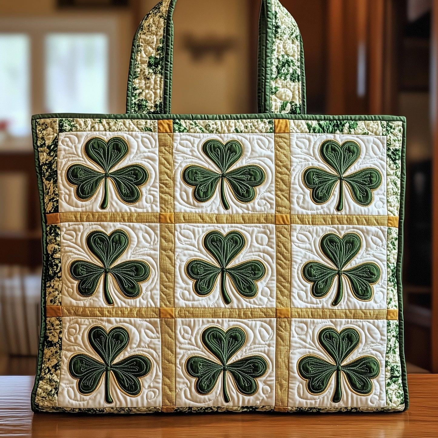 Irish Shamrock Quilted Tote Bag GFTONT1065