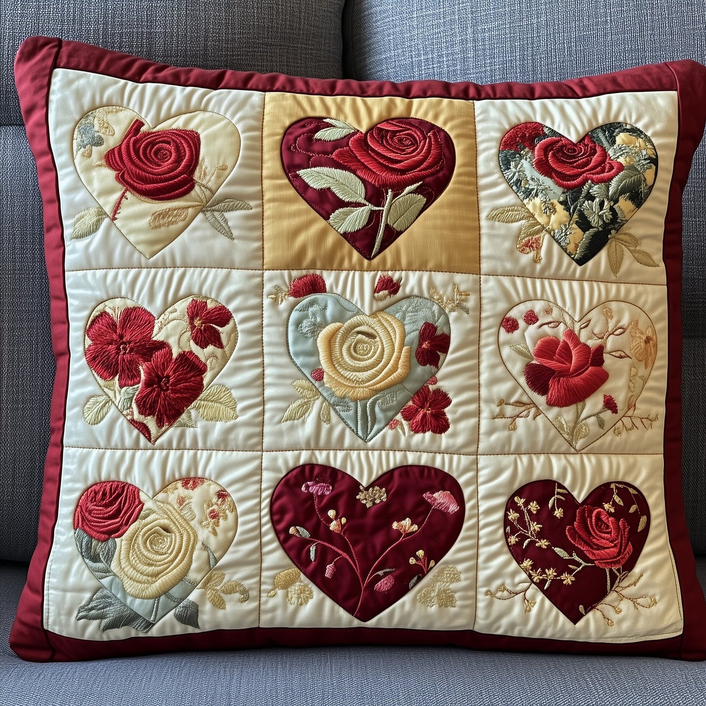 Rustic Heart Quilted Pillow Case GFTONT1108