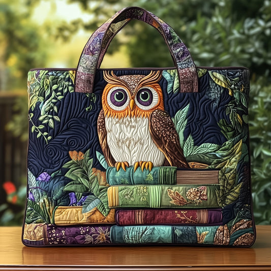 Owl and Book Quilted Tote Bag GFTONT1144
