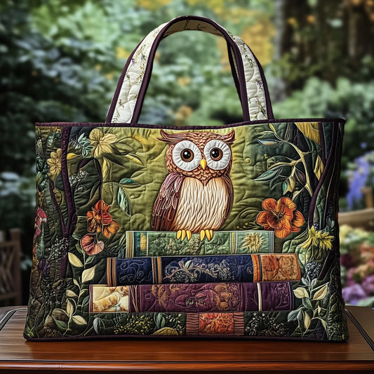 Owl and Book Quilted Tote Bag GFTONT1145