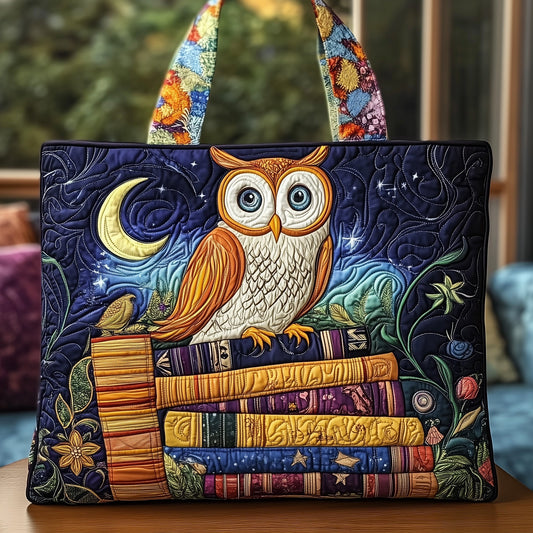 Owl and Book Quilted Tote Bag GFTONT1147