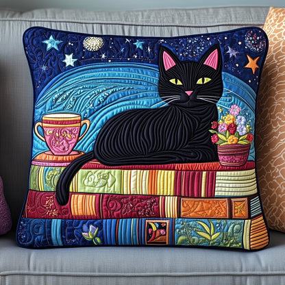 Cat and Book Quilted Pillow Case GFTONT1195
