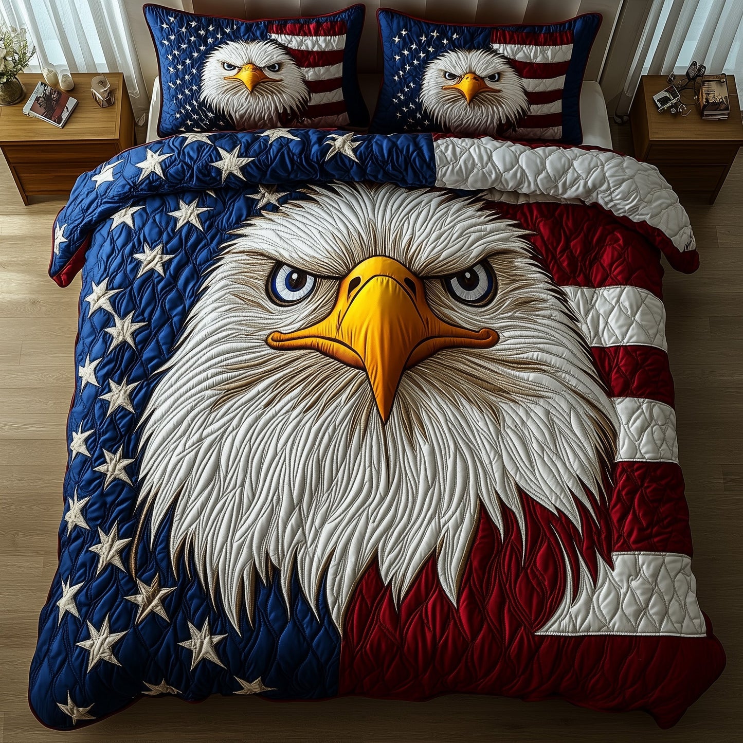 Patriot Eagle 3-Piece Quilted Bedding Set GFTONT1234