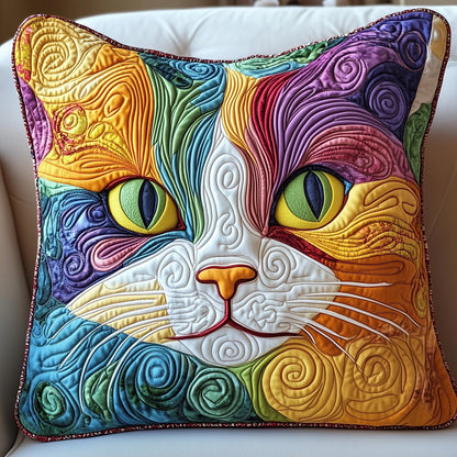Swirly Cat Quilted Pillow Case GFTONT1271