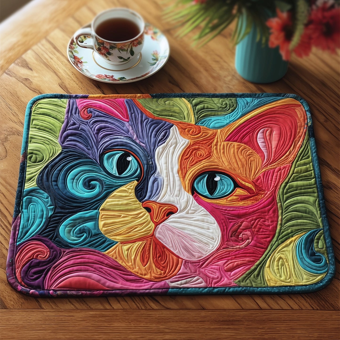 Swirly Cat Quilted Placemat GFTONT1335