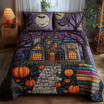 Spooky House 3-Piece Quilted Bedding Set GFTONT1480