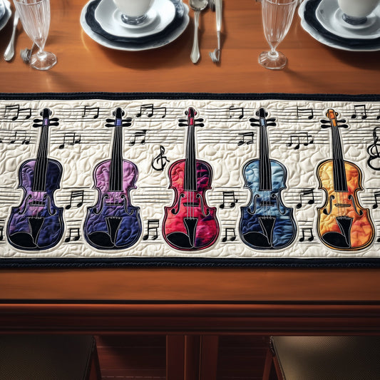Gorgeous Violin Quilted Table Runner GFTONT1498