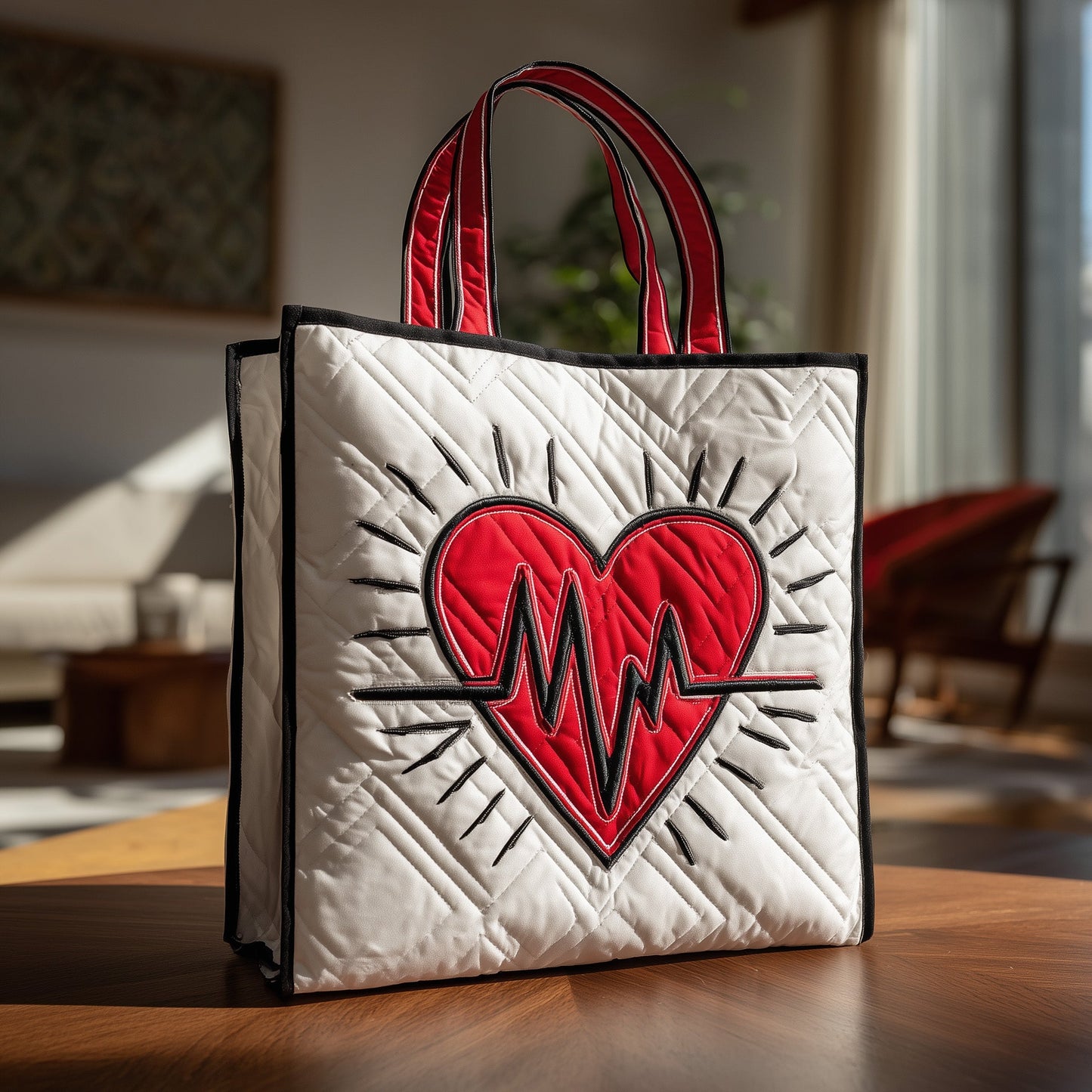 Heart Beat Quilted Tote Bag GFTONT1525