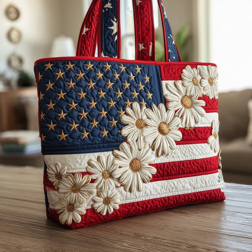 Flag and Flower Quilted Tote Bag GFTONT1553
