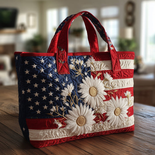 Flag and Flower Quilted Tote Bag GFTONT1554