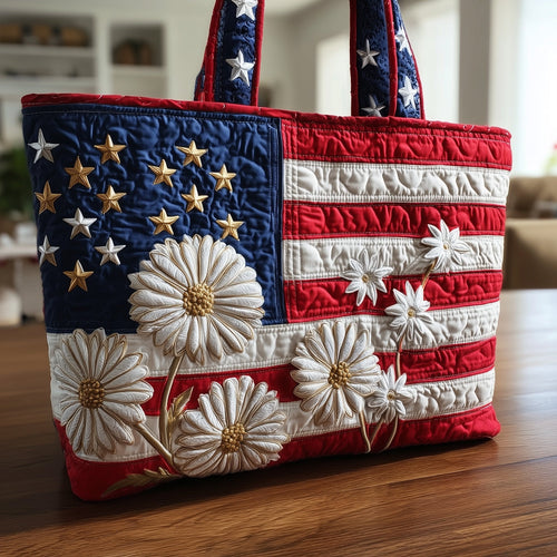 Flag and Flower Quilted Tote Bag GFTONT1555