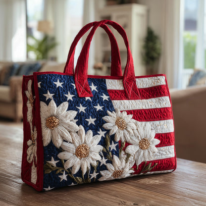 Flag and Flower Quilted Tote Bag GFTONT1558