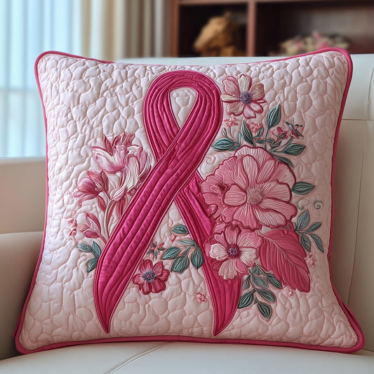 Breast Cancer Ribbon Quilted Pillow Case GFTONT1612