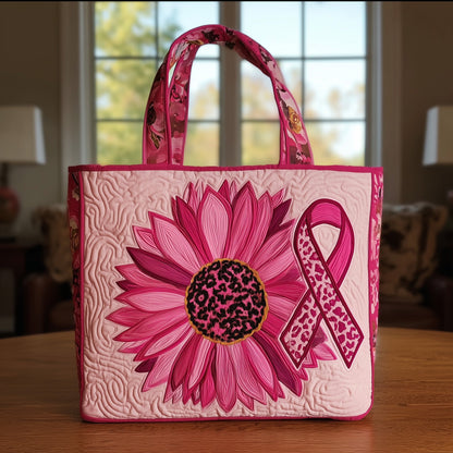 Breast Cancer Ribbon Quilted Tote Bag GFTONT1629