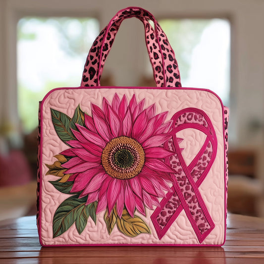 Breast Cancer Ribbon Quilted Tote Bag GFTONT1630