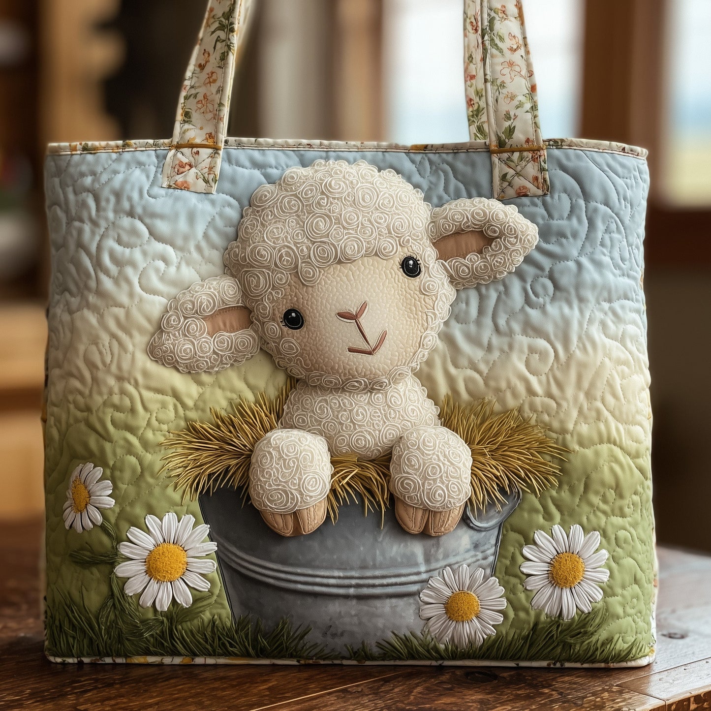 Farm Sheep Quilted Tote Bag GFTONT1710