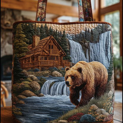 Bear and Cabin Quilted Tote Bag GFTONT1746