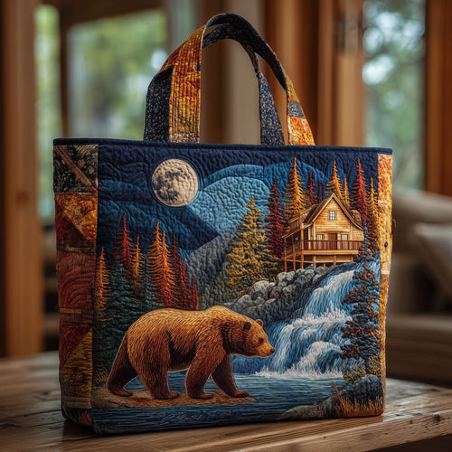 Bear and Cabin Quilted Tote Bag GFTONT1751
