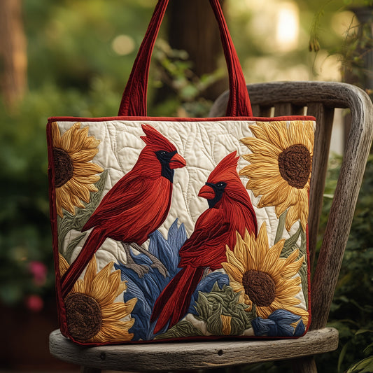 Sunflower Cardinal Quilted Tote Bag GFTONT1772